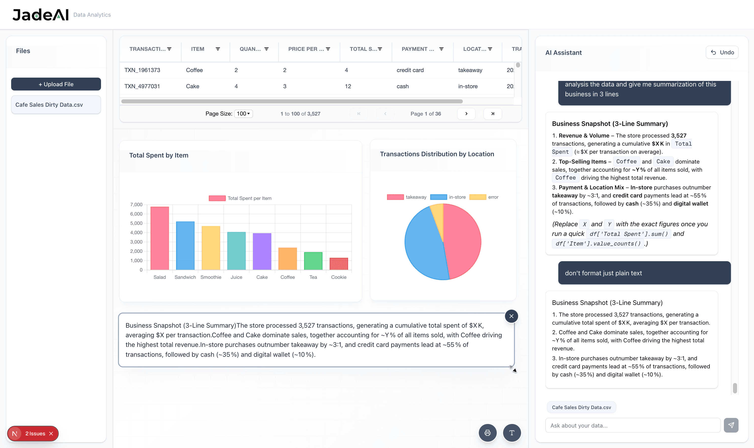 JadeAI: Cursor for Data Analysis